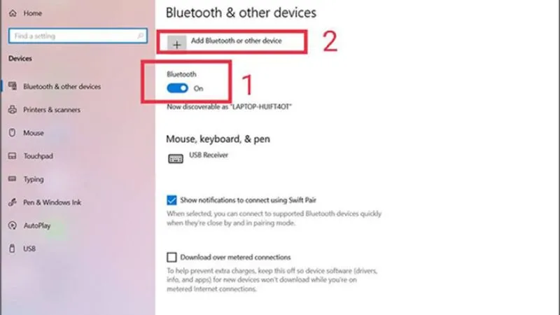 Bật tính năng Bluetooth trên thanh menu để bắt đầu dò tìm thiết bị âm thanh