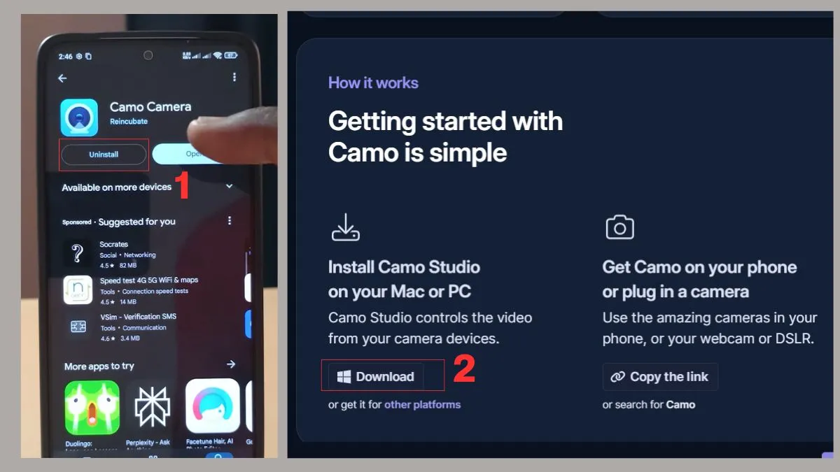 Giao diện Camo Studio với các công cụ chỉnh sửa nâng cao