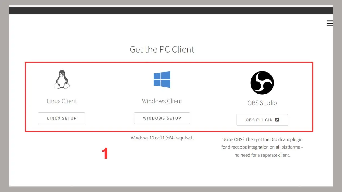 Giao diện DroidCam khi kết nối thành công