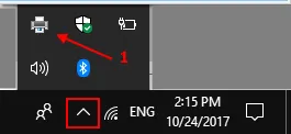 Biểu tượng máy in trên thanh taskbar hỗ trợ quản lý in ấn