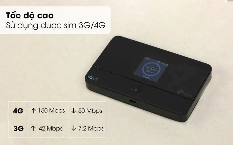 TP-Link M7350 tích hợp màn hình LCD tiện lợi