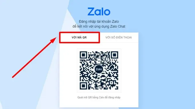 Màn hình đăng nhập Zalo trên máy tính với mã QR