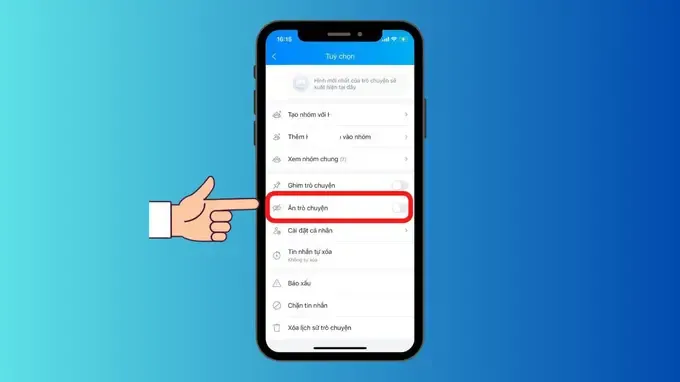 Ẩn cuộc trò chuyện sau khi chia sẻ vị trí