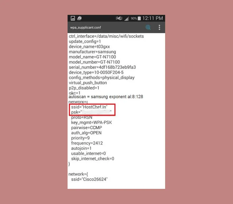 Nội dung file cấu hình WiFi