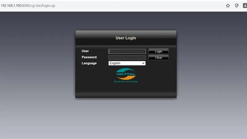 Giao diện đăng nhập quản trị để thực hiện giới hạn truy cập wifi