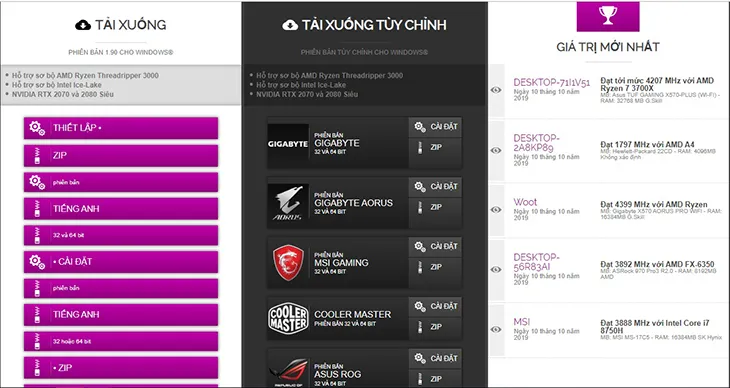 Giao diện trang chủ phần mềm CPU-Z hỗ trợ kiểm tra phần cứng