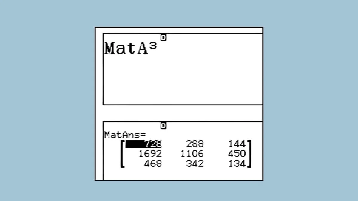 Các bước thực hiện phép tính lập phương cho ma trận trên máy 580
