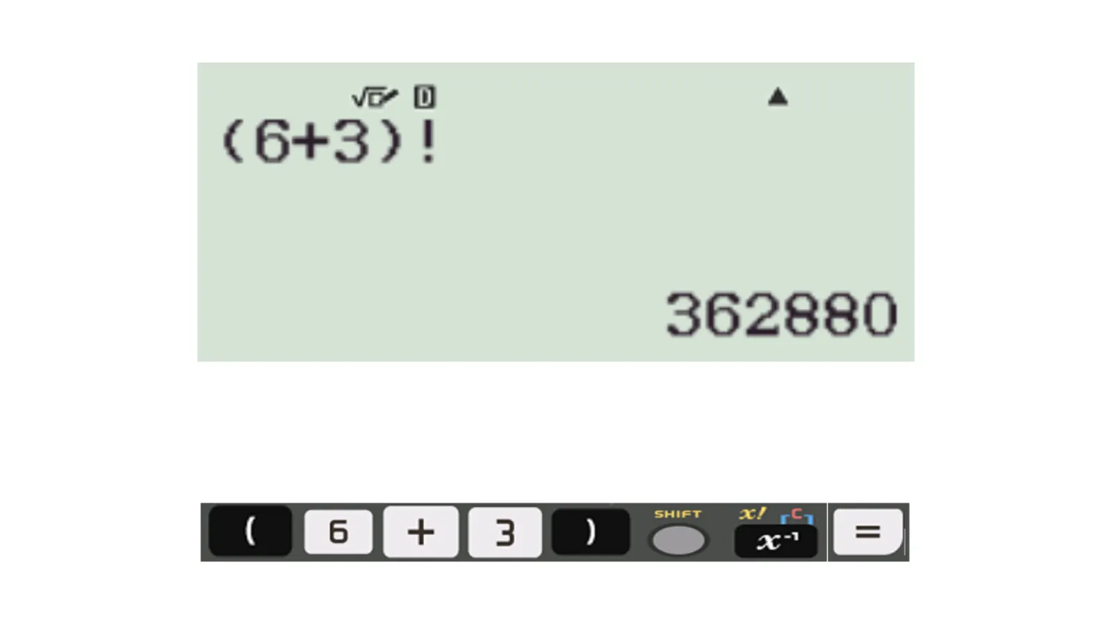Cách bấm máy tính giai thừa cho biểu thức đóng mở ngoặc