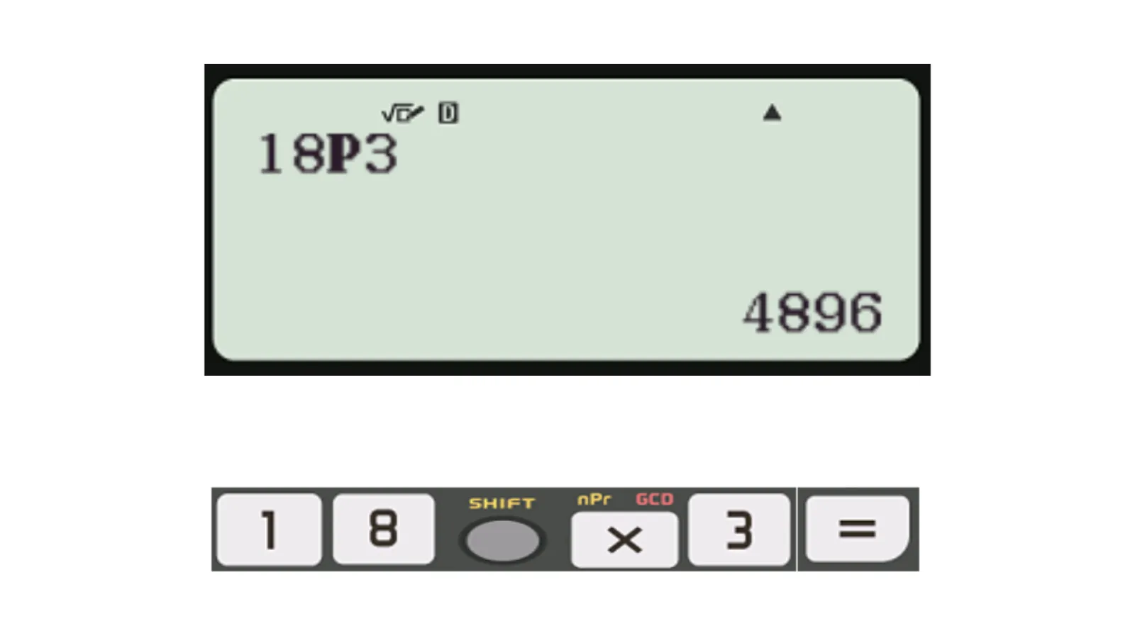 Thao tác tính chỉnh hợp P trên bàn phím Casio 580