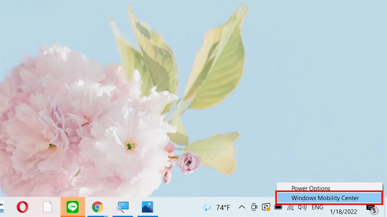 Truy cập Windows Mobility Center để quản lý mạng