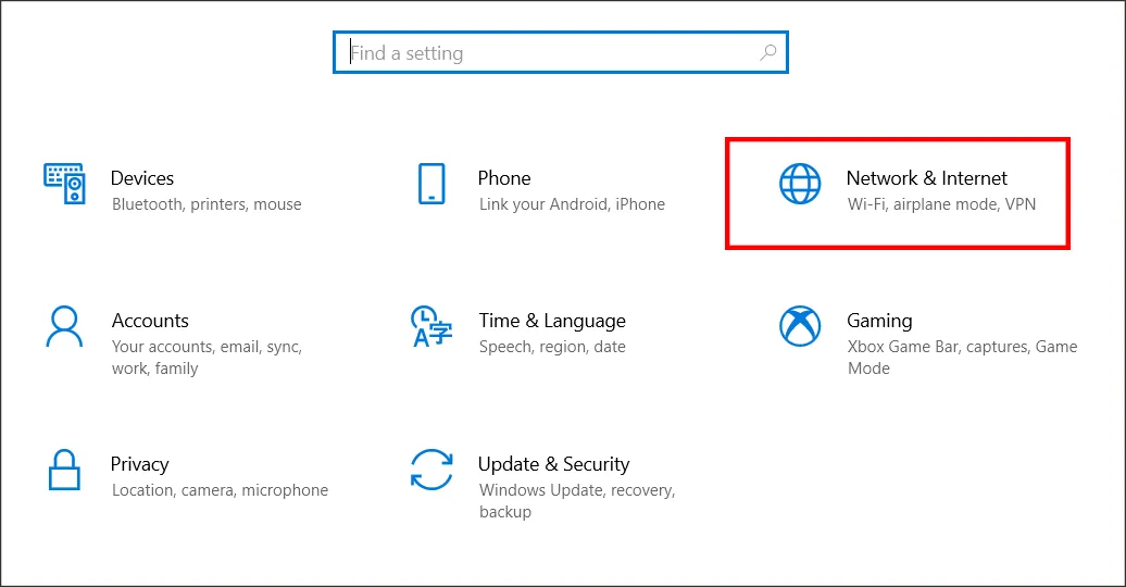Thiết lập Network và Internet trong hệ điều hành