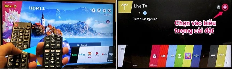 Chọn nút Home và truy cập vào mục Cài Đặt