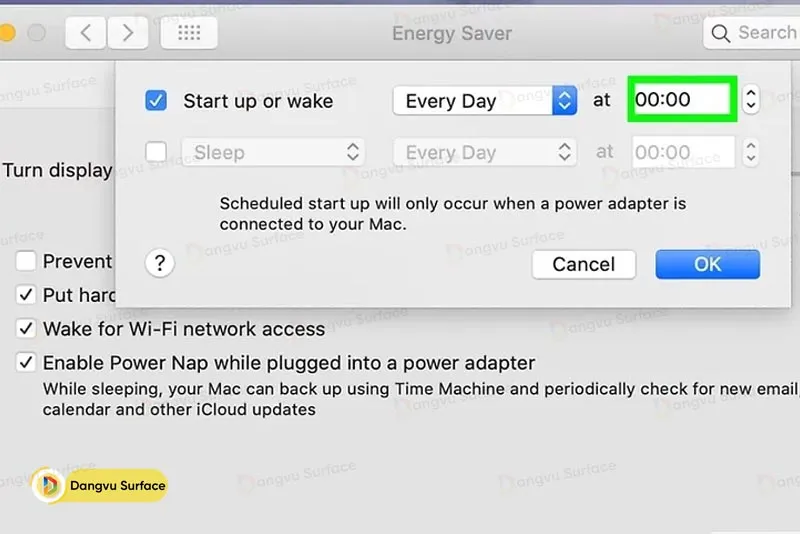Cấu hình tắt máy tự động
