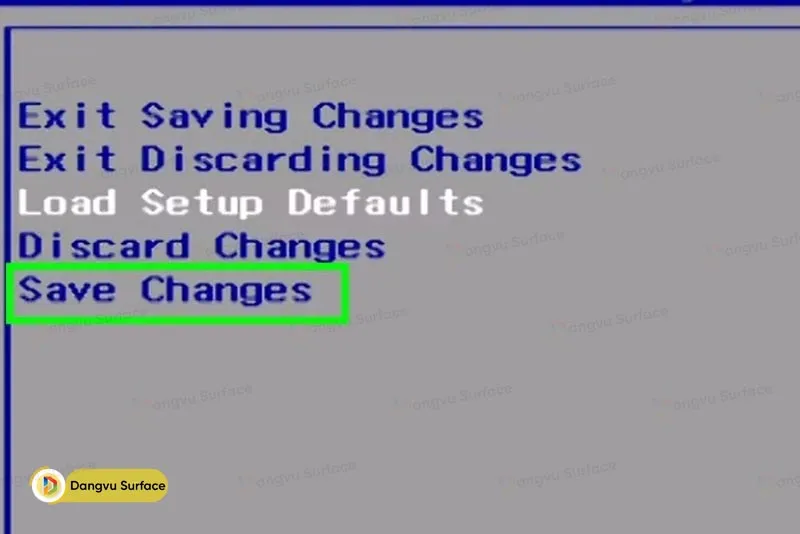 Lưu và thoát BIOS