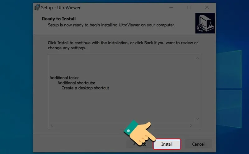 Nhấn Install để bắt đầu cài đặt