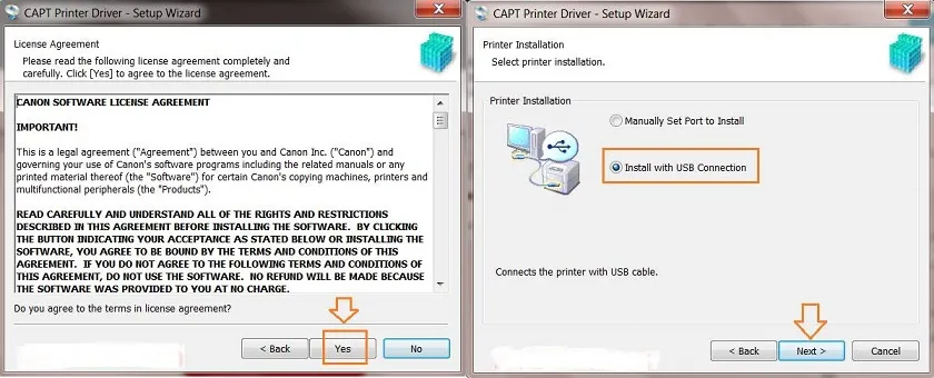 Giao diện cài đặt driver máy in