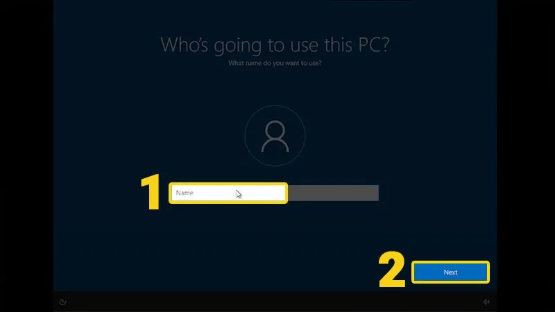 Chọn tên người dùng