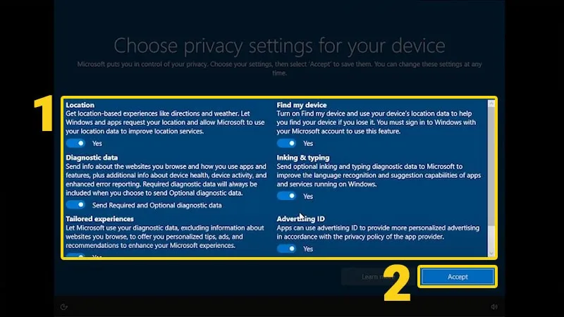 Bật/tắt ứng dụng