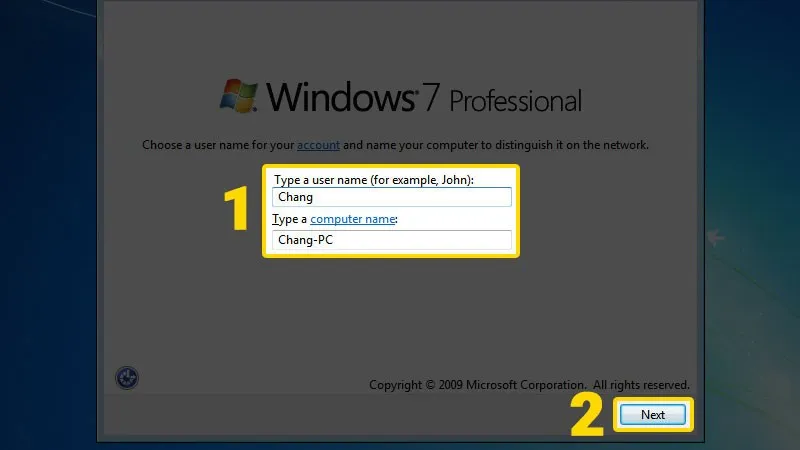 Nhập thông tin người dùng