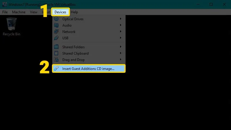Insert Guest Additions CD Image