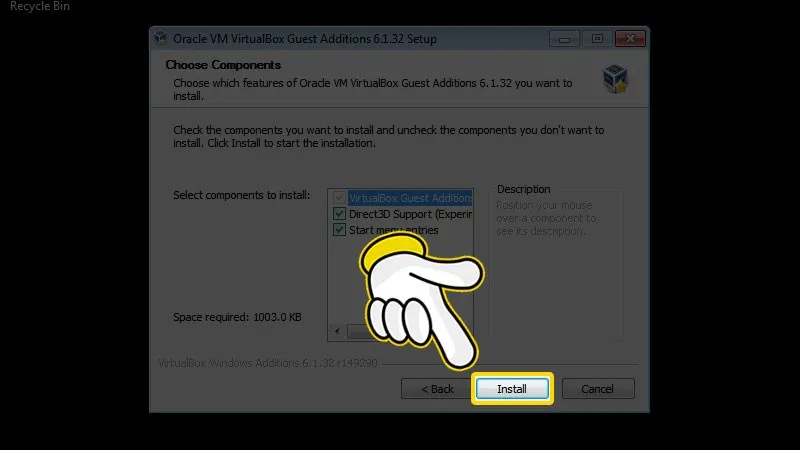 Tiến hành cài đặt
