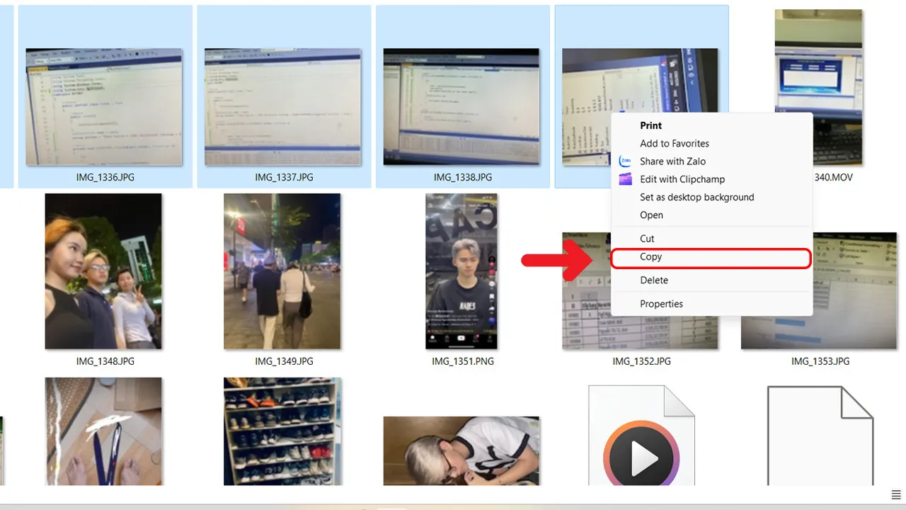 Chọn và copy ảnh từ iPhone