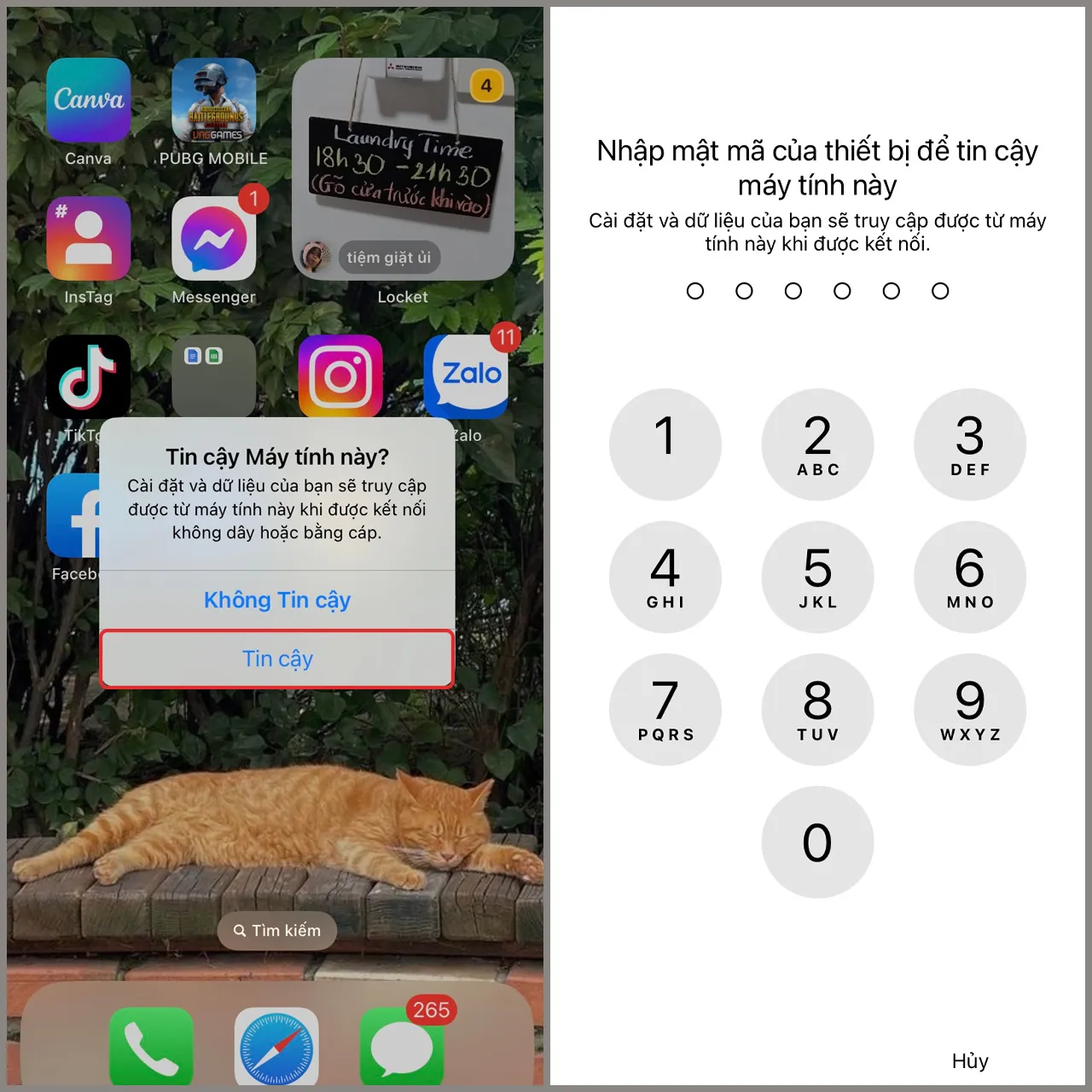 Xác thực kết nối iPhone với máy tính Windows