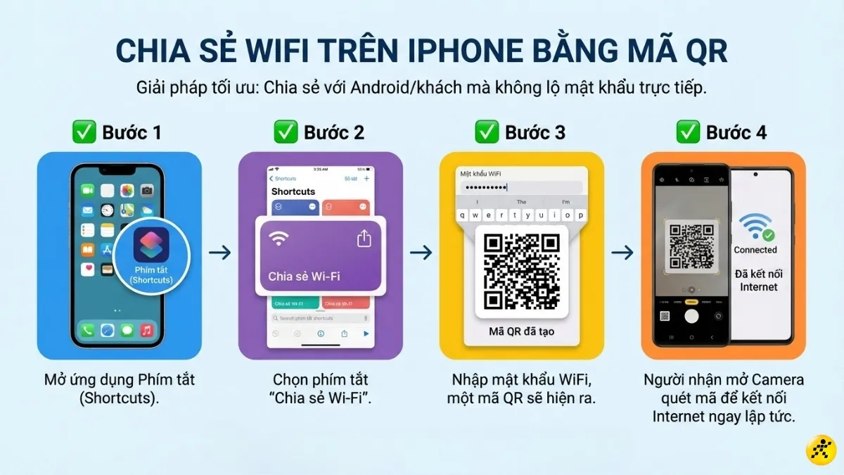 Cách chia sẻ WiFi trên iPhone bằng mã QR