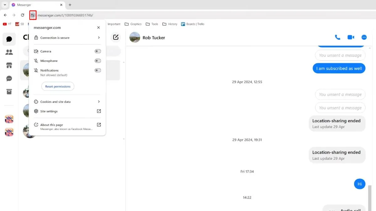 Cấp quyền micro cho Messenger trên Chrome