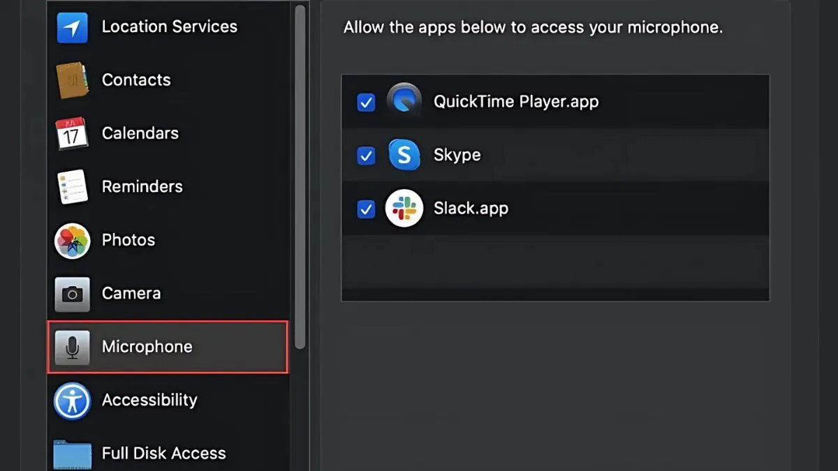 Cấp quyền micro cho trình duyệt trên Mac