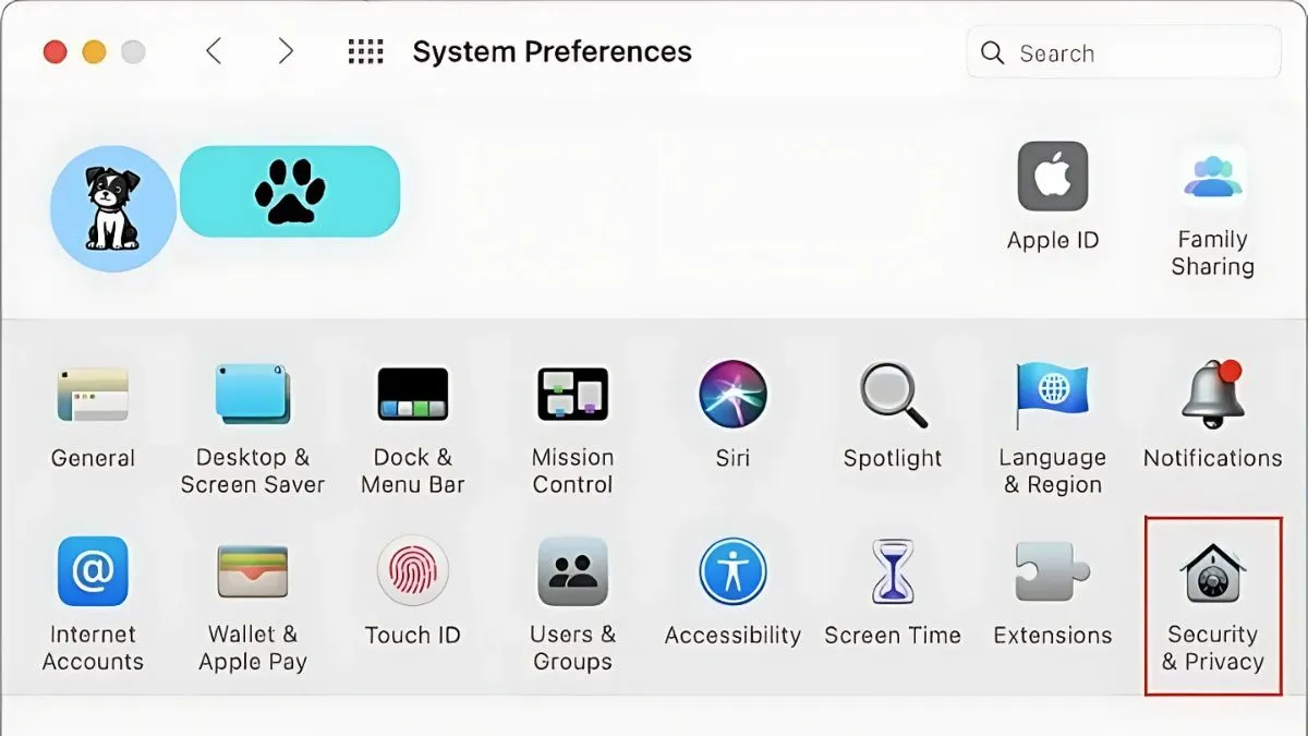 Truy cập Security & Privacy trên Mac