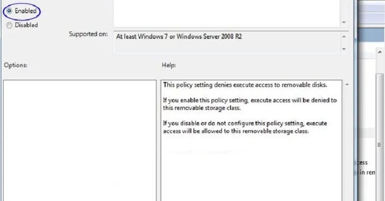 Kích hoạt chính sách chặn thực thi file từ USB