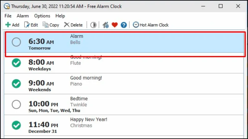 Tạm dừng báo thức mà không cần xóa hẳn thông tin