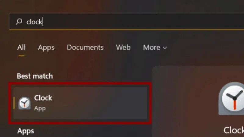 Mở ứng dụng Clock trên giao diện Windows 11 mới nhất 2026