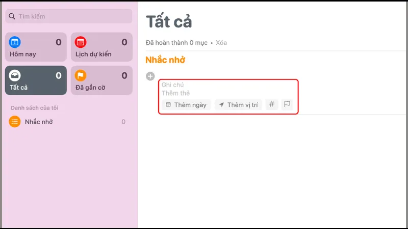 Thiết lập mốc giờ chi tiết cho lời nhắc