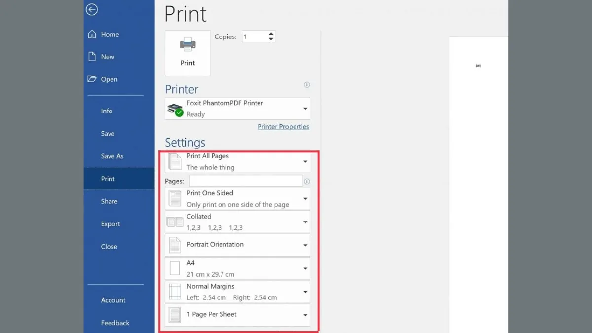 Các chức năng tùy chỉnh nâng cao khi thực hiện lệnh in trên máy tính