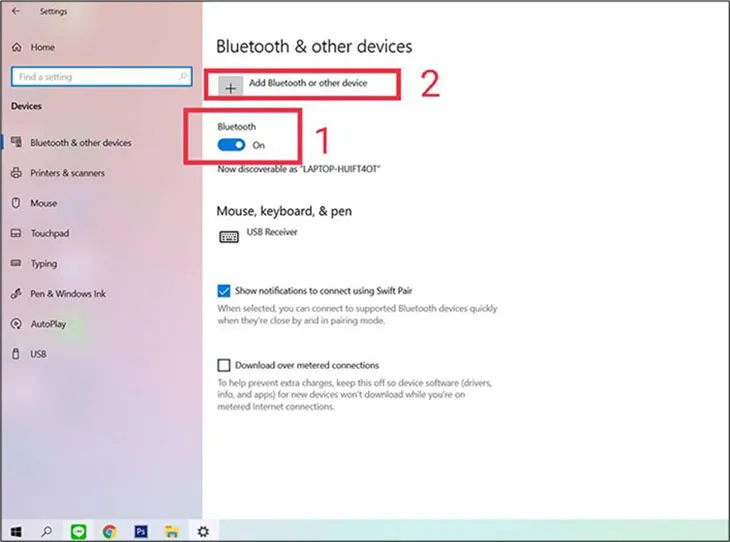 Giao diện Bluetooth Windows 10
