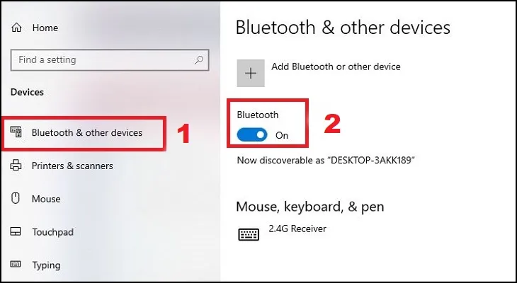 Thêm thiết bị Bluetooth trên Windows