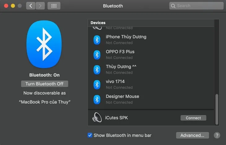 Kết nối Bluetooth macOS