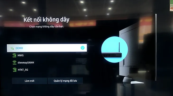 Chọn tên wifi có thể kết nối