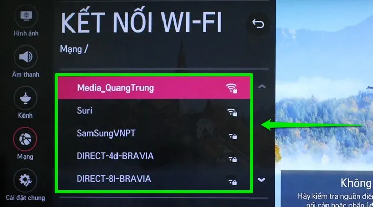 Chọn tên mạng WiFi