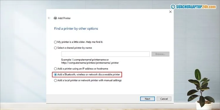 Chọn cách kết nối máy in 