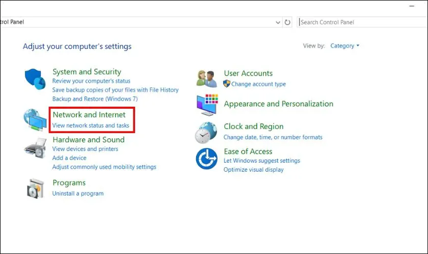 Control Panel Windows 7