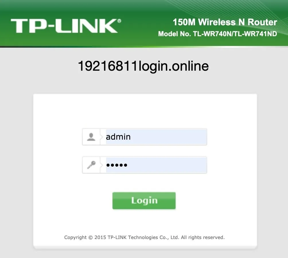 Giao diện đăng nhập router TP-Link