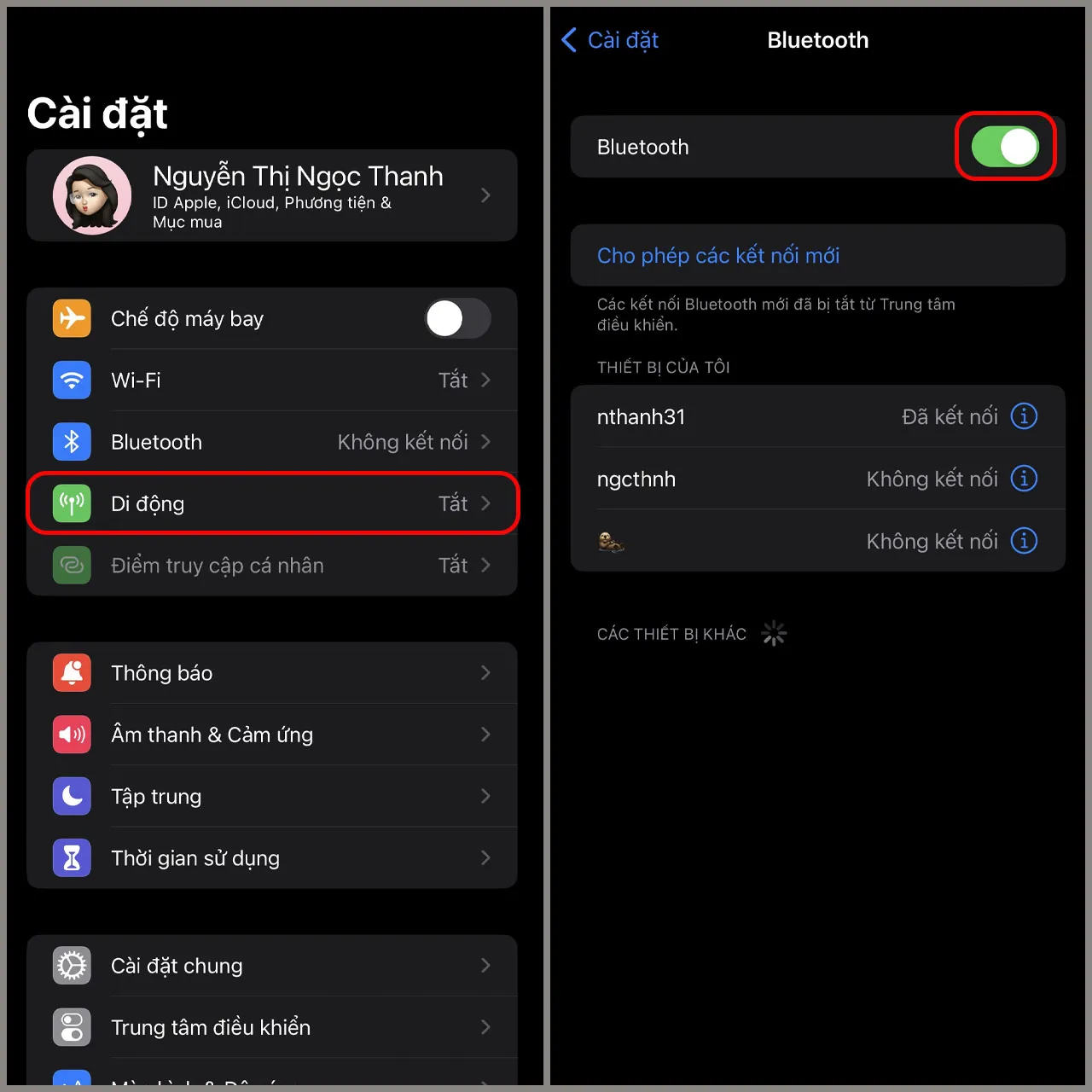 Tắt Bluetooth để tránh xung đột với WiFi