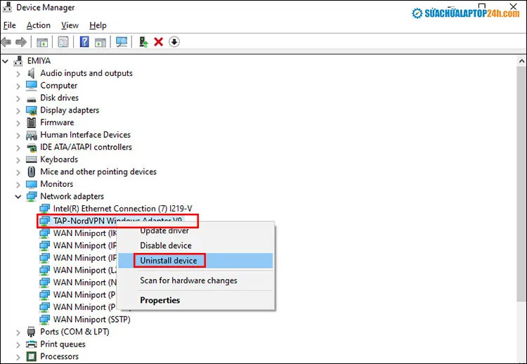 Gỡ driver cũ trước khi cập nhật