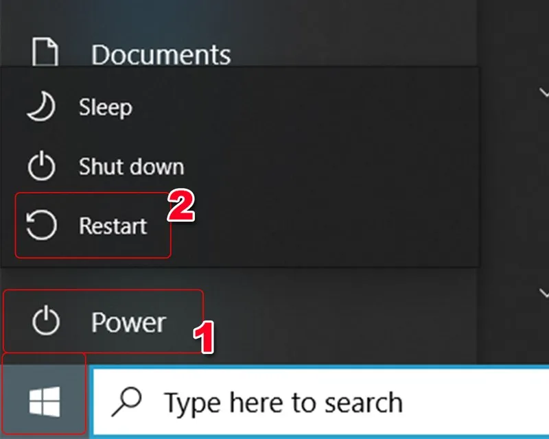 Khởi động lại máy tính để làm mới các dịch vụ hệ thống