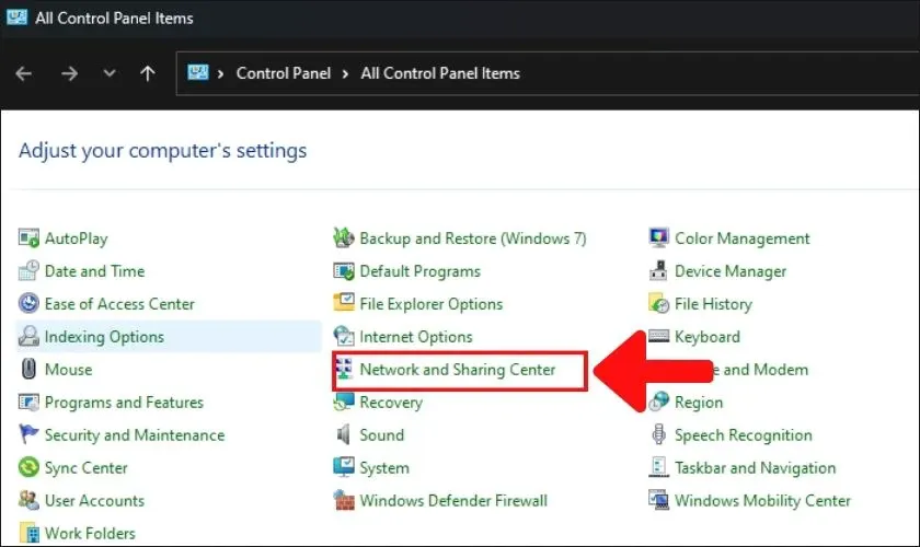 Cách khắc phục lỗi laptop bị mất WiFi bằng Control Panel