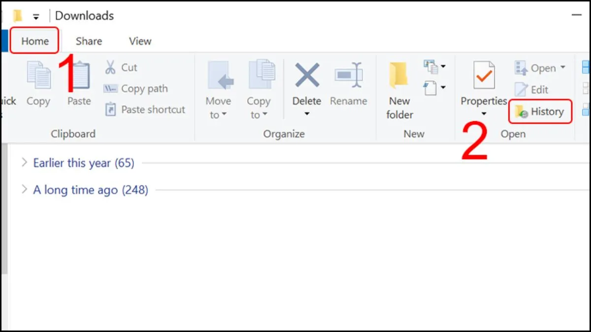 File History interface