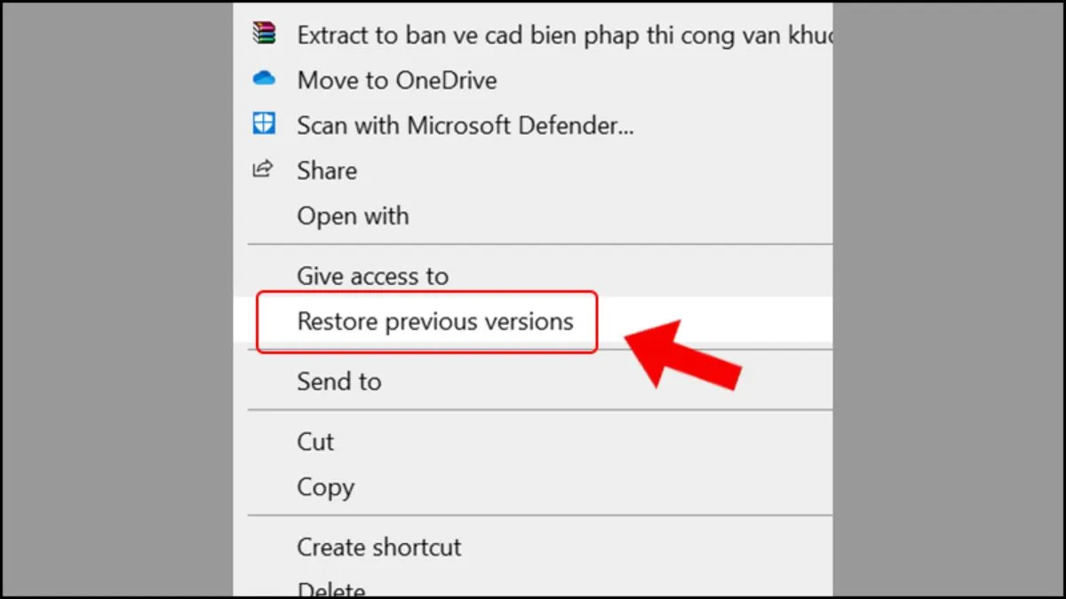 Previous Versions tab